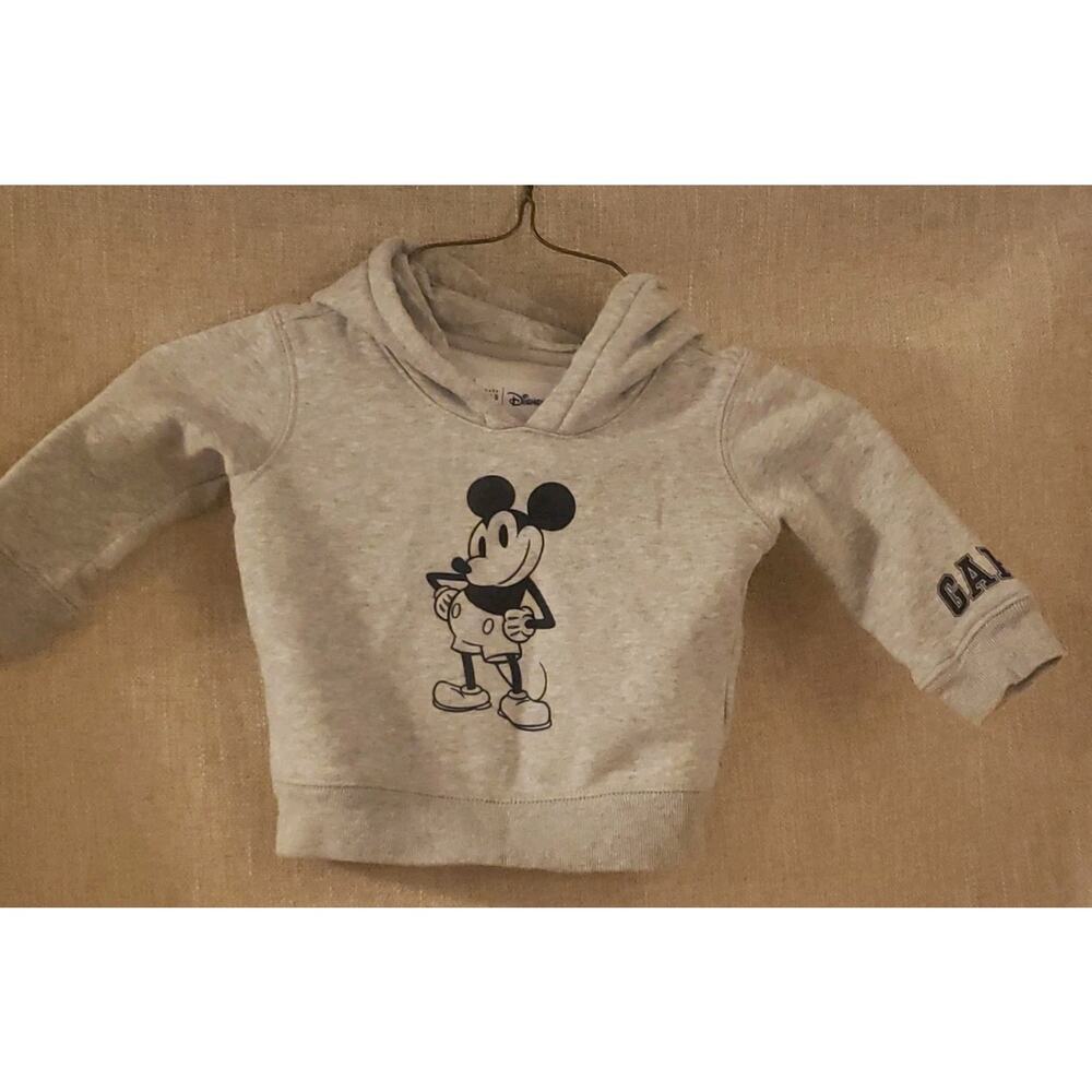 Baby Gap Disney Mickey Mouse Hoodie Sweatshirt Unisex 6-12 Months
